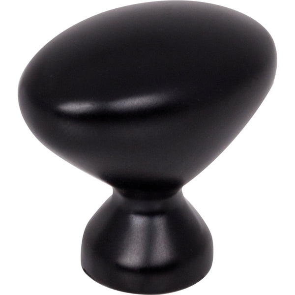 1-1/4" Overall Length Matte Black Oval Merryville Cabinet Knob