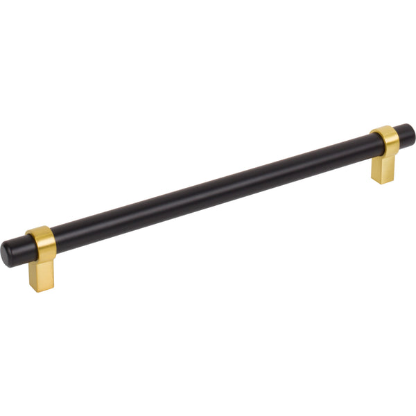 224 mm Center-to-Center Matte Black with Brushed Gold Key Grande Cabinet Bar Pull