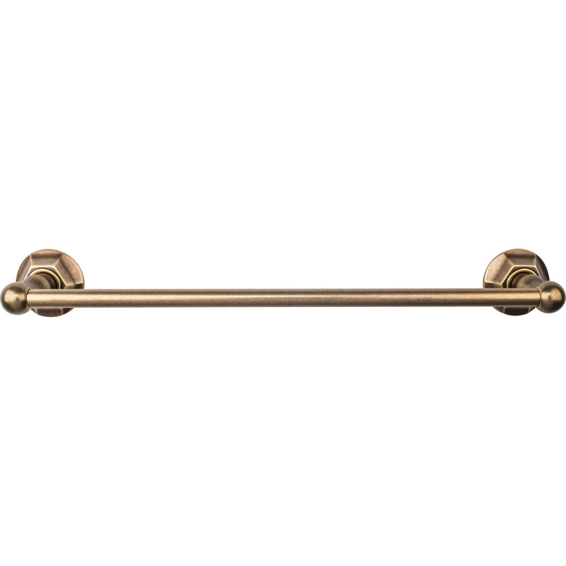 Edwardian Bath Towel Bar 18 Inch Single - Hex Backplate German Bronze