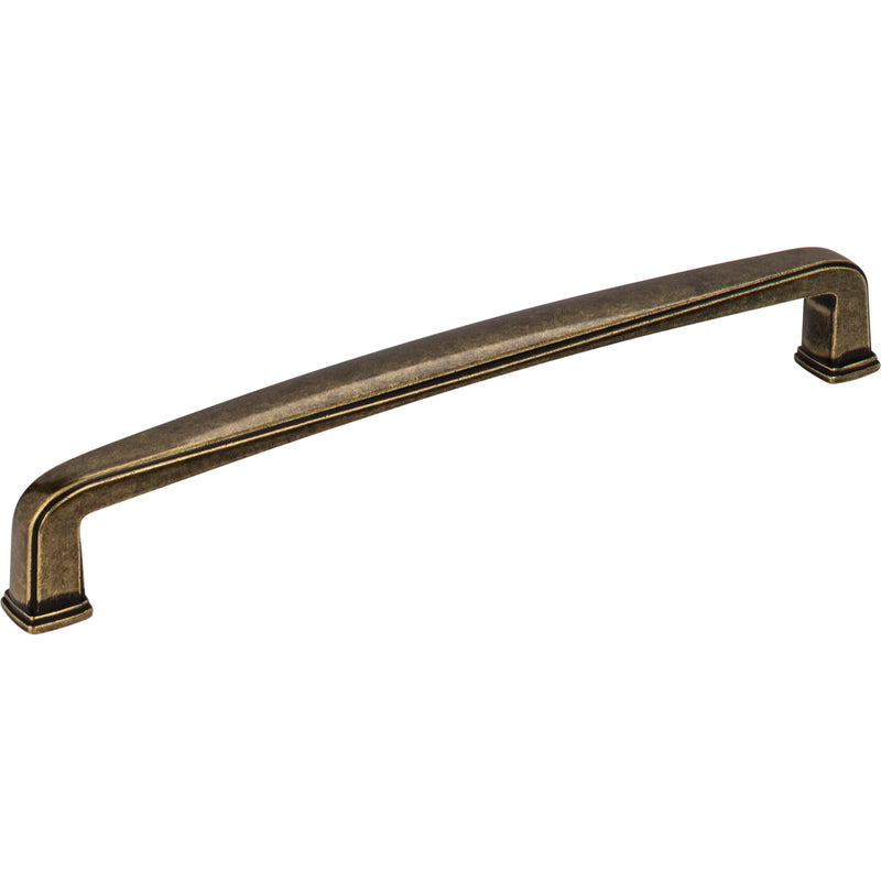 160 mm Center-to-Center Lightly Distressed Antique Brass Square Milan 1 Cabinet Pull