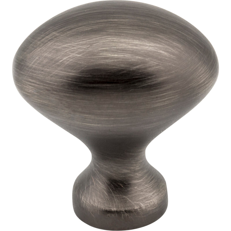 1-1/8" Overall Length Brushed Pewter Oval Merryville Cabinet Knob