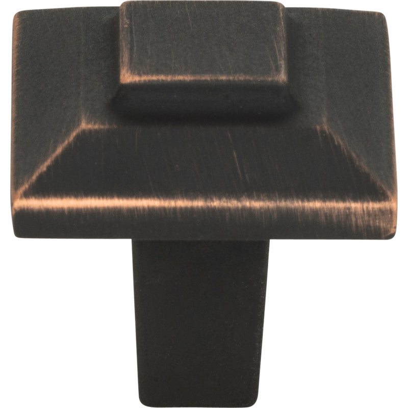 Trocadero Small Square Knob 1 Inch Venetian Bronze