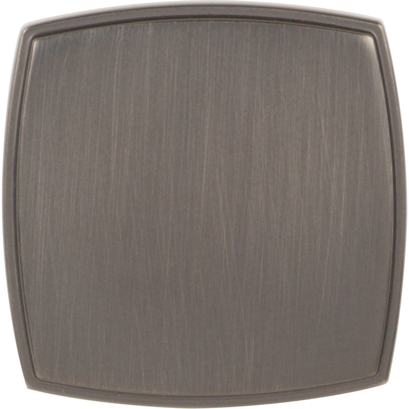 1-3/4" Overall Length Brushed Pewter Square Renzo Cabinet Knob