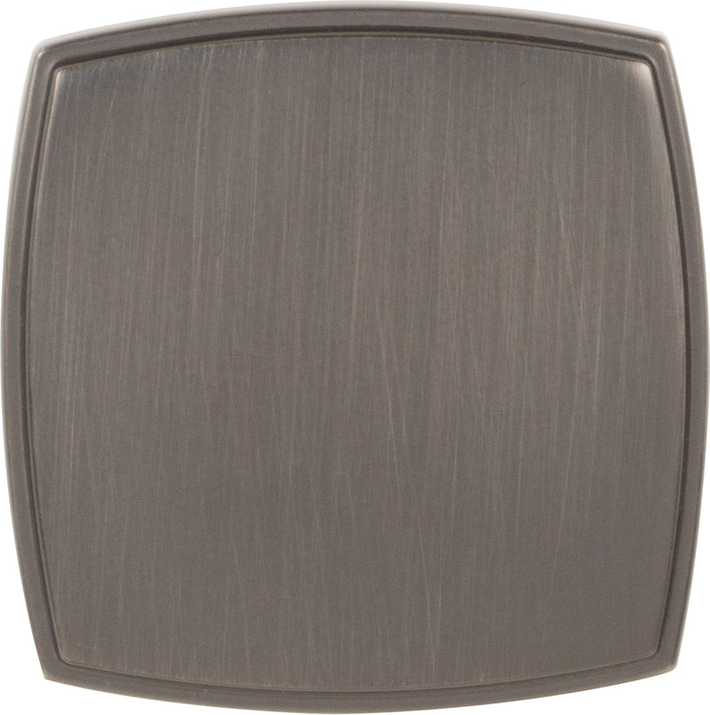 1-3/4" Overall Length Brushed Pewter Square Renzo Cabinet Knob