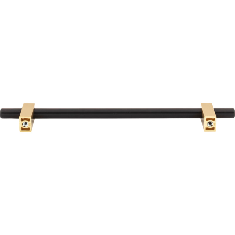 192 mm Center-to-Center Matte Black with Brushed Gold Larkin Cabinet Bar Pull