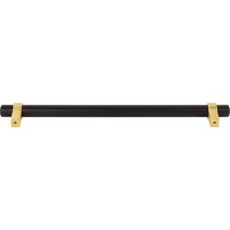 224 mm Center-to-Center Matte Black with Brushed Gold Key Grande Cabinet Bar Pull