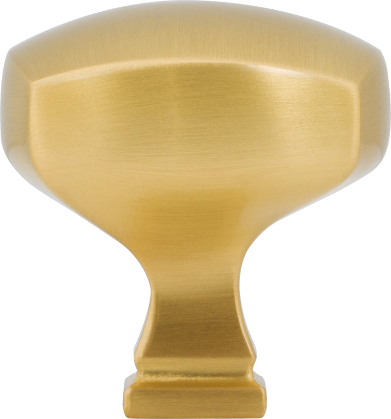 1-3/8" Overall Length Brushed Gold Square Audrey Cabinet Knob