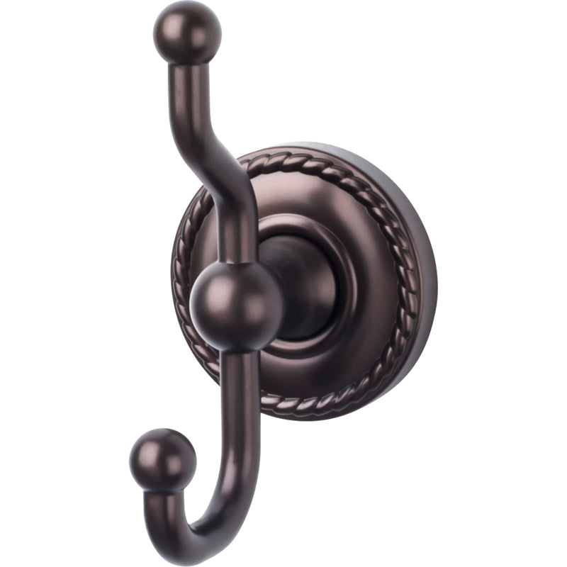 Edwardian Bath Double Hook Rope Backplate Oil Rubbed Bronze