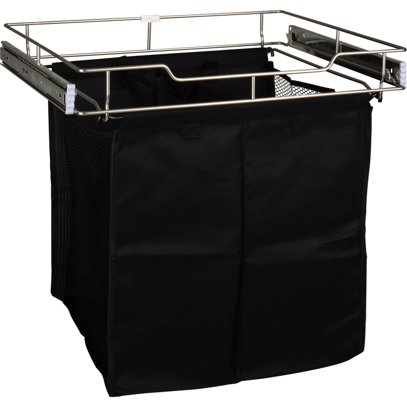 Dark Bronze 18" Deep Pullout Canvas Hamper with Removable Laundry Bag