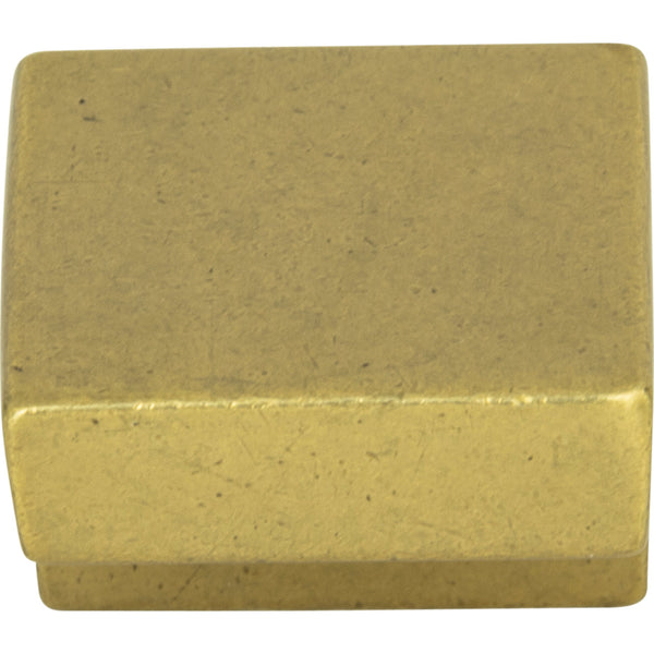 Small Square Knob 5/8 Inch (c-c) Vintage Brass