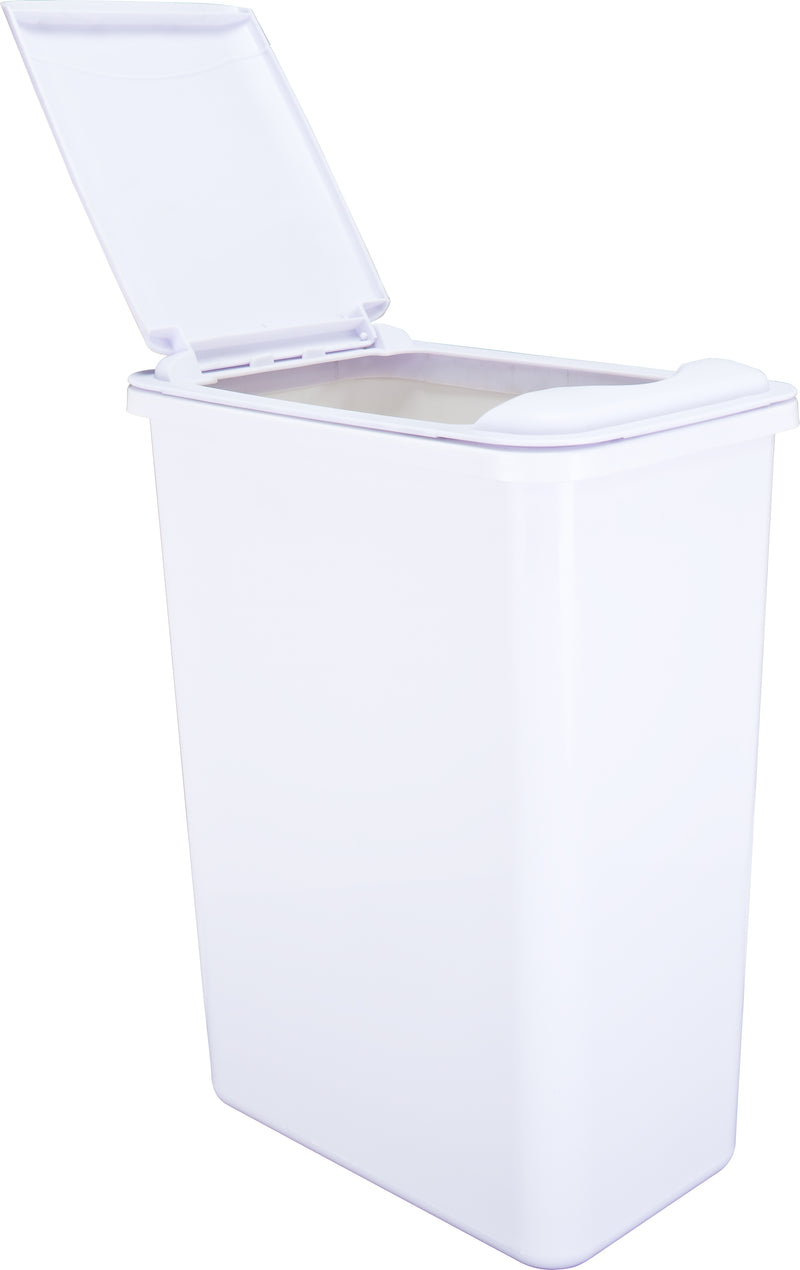 Box of 4 White 35 Quart Plastic Waste Containers