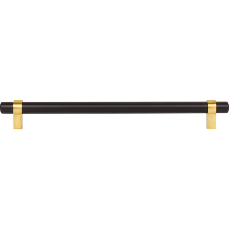 224 mm Center-to-Center Matte Black with Brushed Gold Key Grande Cabinet Bar Pull