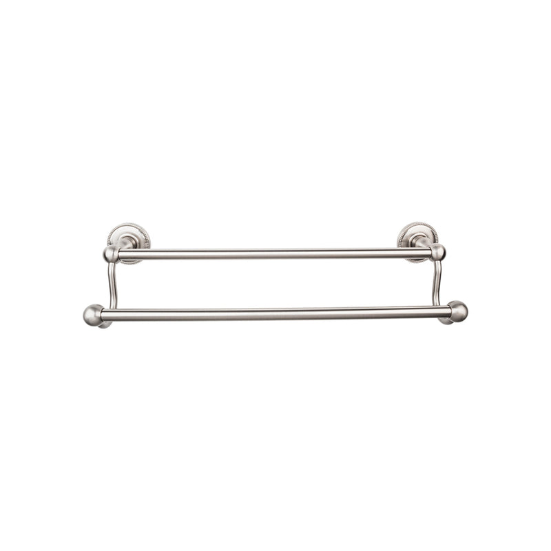 Edwardian Bath Towel Bar 30 In. Double - Beaded Bplate Brushed Satin Nickel