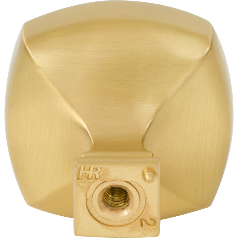 1-3/8" Overall Length Brushed Gold Square Audrey Cabinet Knob