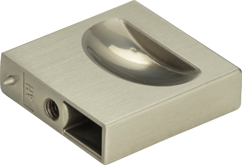 Thin Square Knob 1 1/4 Inch Brushed Nickel