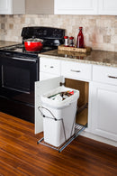 Polished Chrome Single Can Wire Bottom-Mount Trashcan Pullout