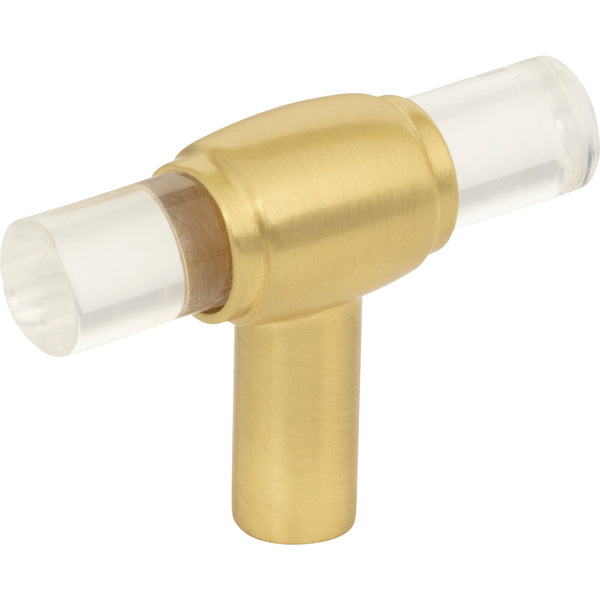 2" Brushed Gold Carmen Cabinet "T" Knob