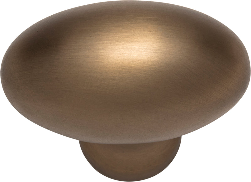 1-9/16" Overall Length Satin Bronze Football Lyon Cabinet Knob