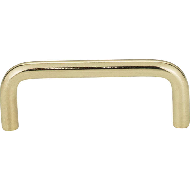 3" Center-to-Center Polished Brass Torino Cabinet Wire Pull