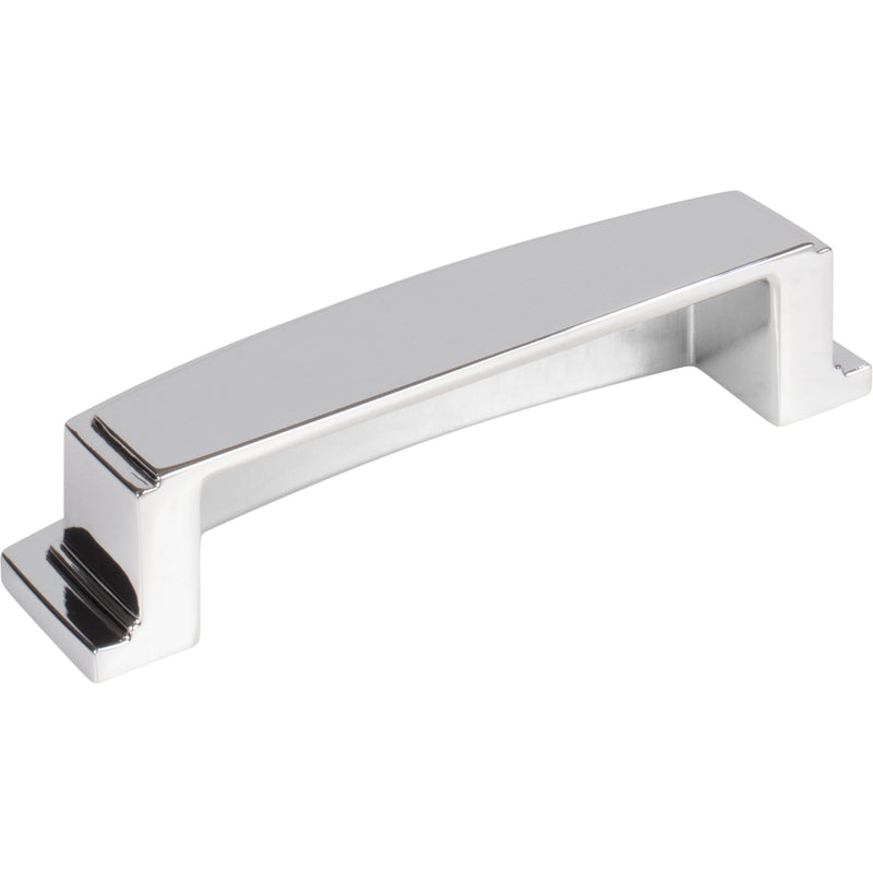 96 mm Center Polished Chrome Square-to-Center Square Renzo Cabinet Cup Pull