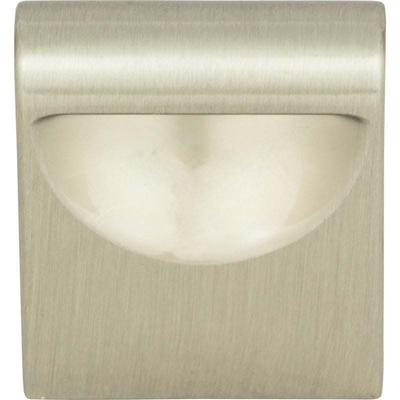 Round Rail Knob 1 1/8 Inch Brushed Nickel