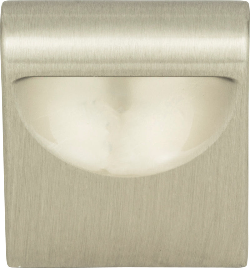 Round Rail Knob 1 1/8 Inch Brushed Nickel