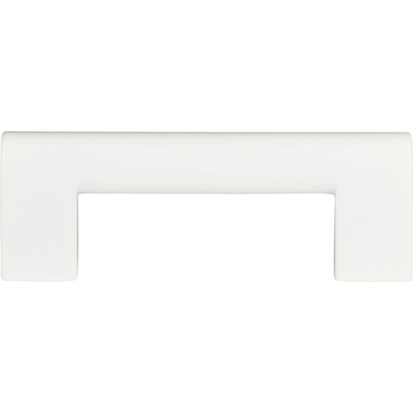 Round Rail Pull 3 Inch (c-c) High White Gloss