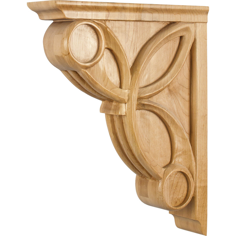 3" W x 11-5/16" D x 14" H Cherry Celtic Weave Art Deco Corbel