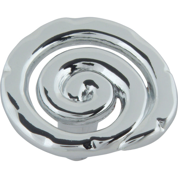 Scroll Knob 1 1/2 Inch Polished Chrome