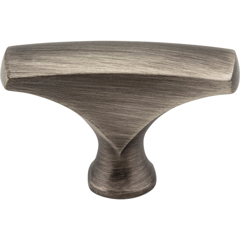 1-5/8" Overall Length Brushed Pewter Aiden Cabinet "T" Knob