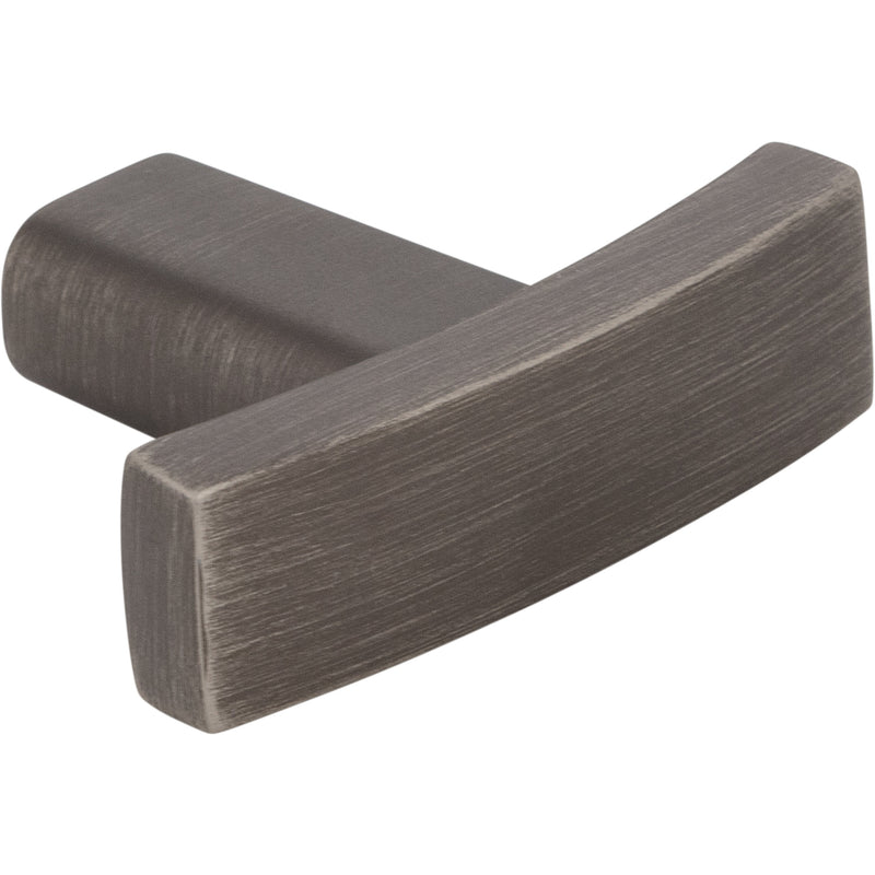 1-1/2" Overall Length Brushed Pewter Square Thatcher Cabinet "T" Knob