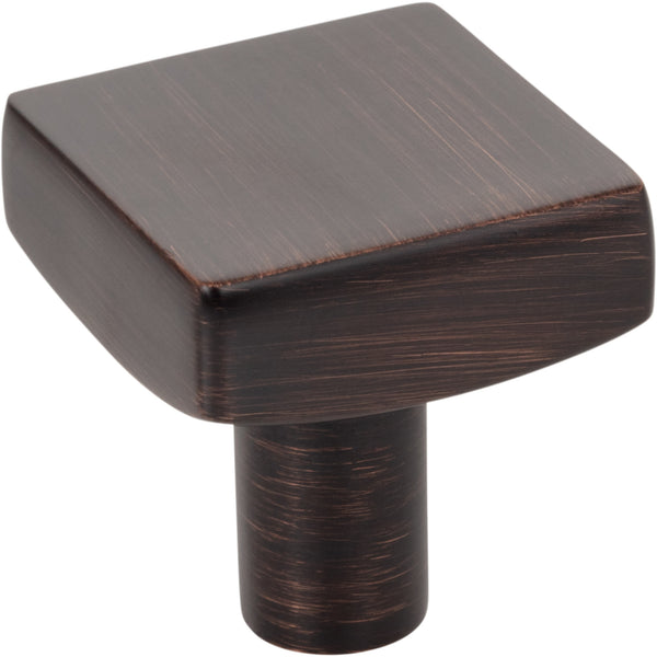 1-1/8" Overall Length Brushed Oil Rubbed Bronze Square Dominique Cabinet Knob