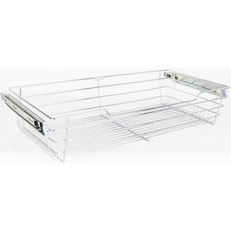 Chrome Closet Pullout Basket with Slides 14"D x 29"W x 6"H