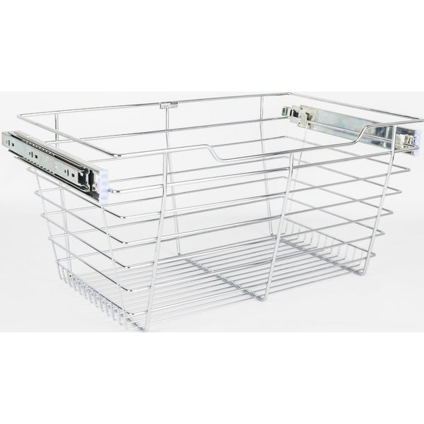 Chrome Closet Pullout Basket with Slides 16"D x 23"W x 11"H