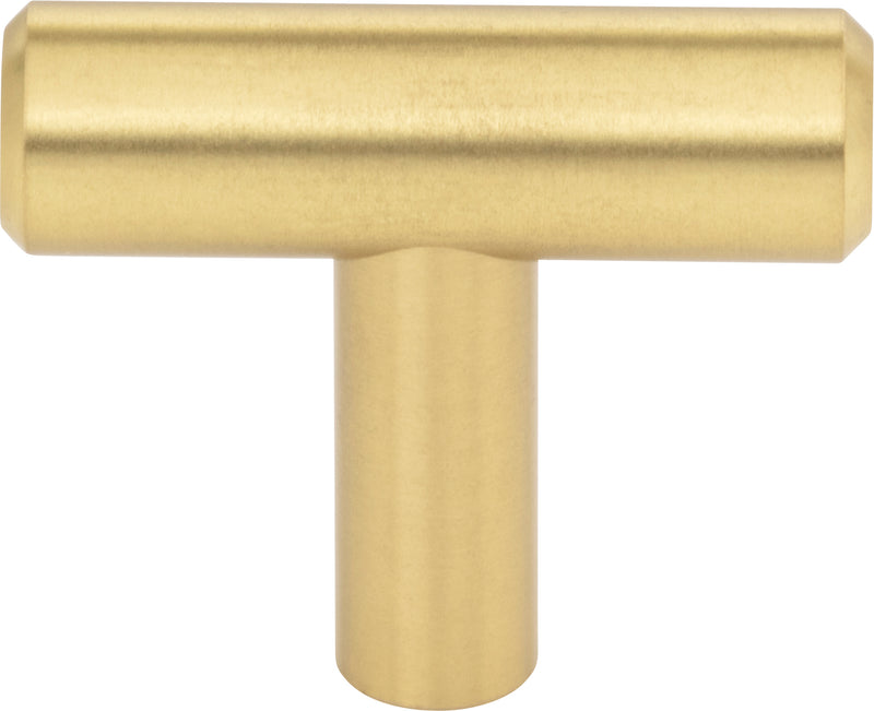 1-9/16" Overall Length Brushed Gold Naples Cabinet "T" Knob