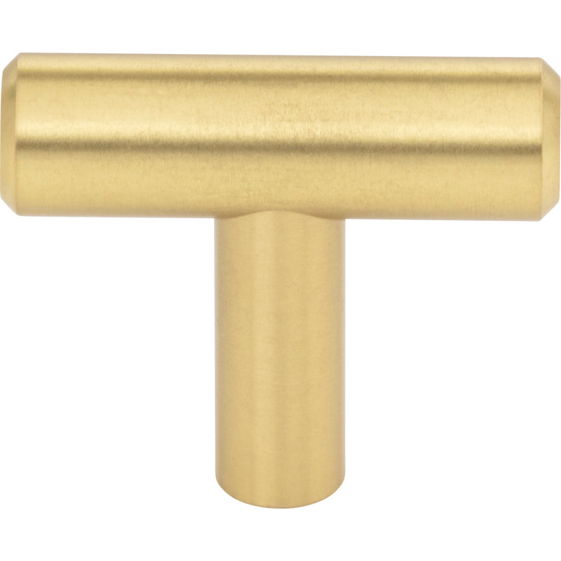 1-9/16" Overall Length Brushed Gold Naples Cabinet "T" Knob