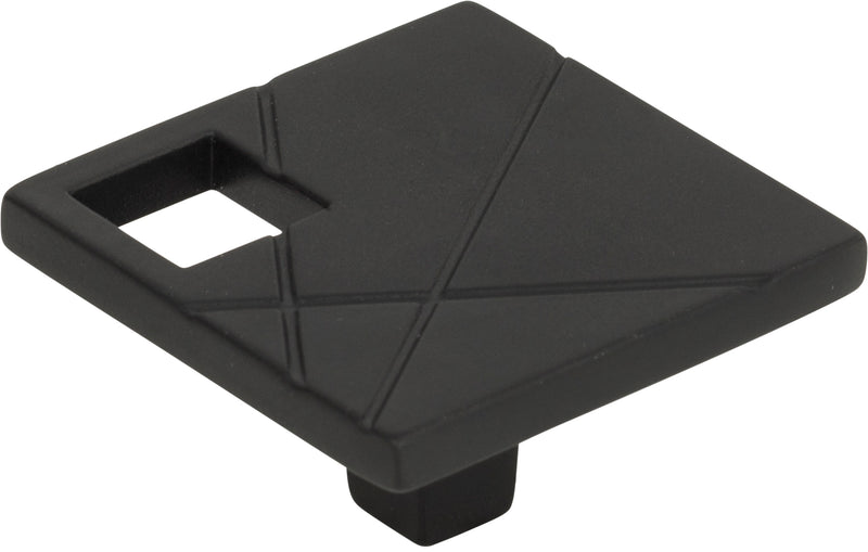 Modernist Left Square Knob 1 1/2 Inch Matte Black