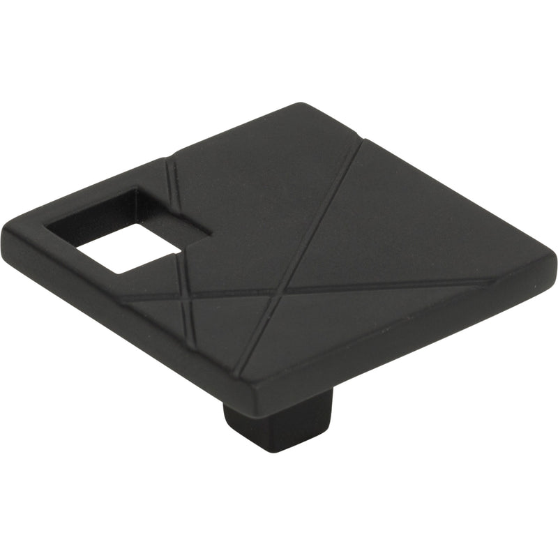 Modernist Left Square Knob 1 1/2 Inch Matte Black