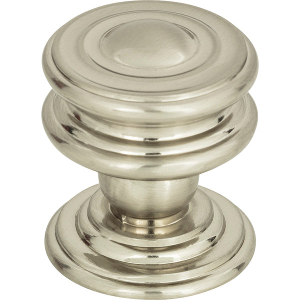 Campaign Round Knob 1 1/4 Inch Brushed Nickel