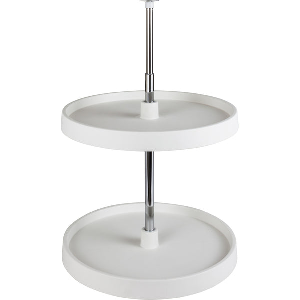 24" Round Two-Shelf Plastic Lazy Susan Set