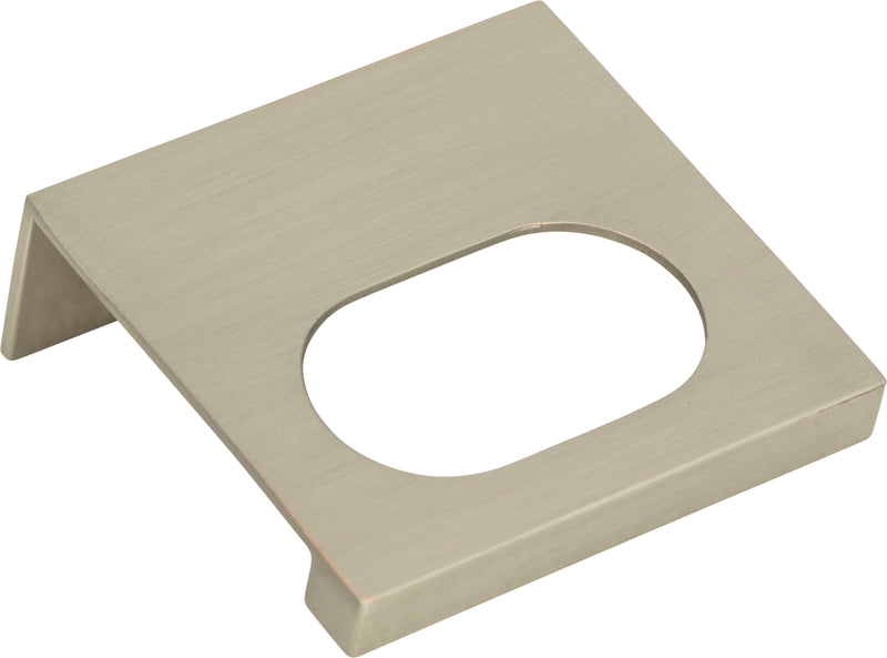 Modern Square Edge Tab Pull 1 1/4 Inch (c-c) Brushed Nickel