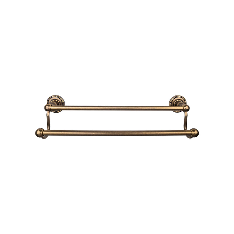 Edwardian Bath Towel Bar 30 In. Double - Rope Backplate German Bronze