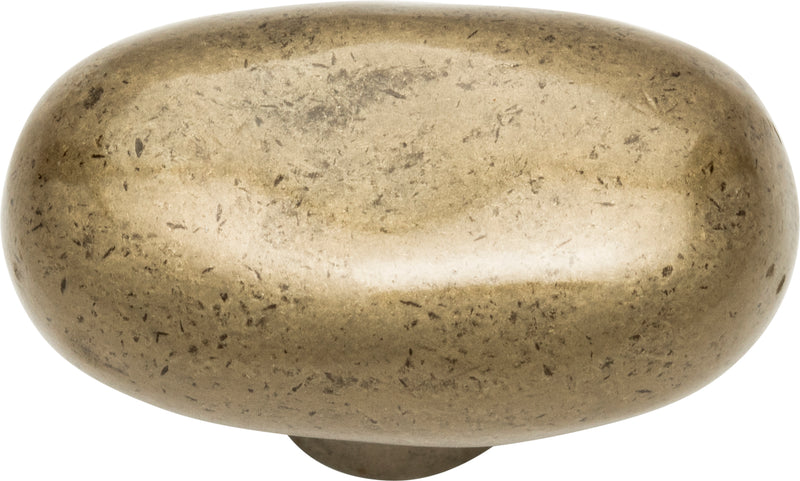 Distressed Oval Knob 1 11/16 Inch Champagne