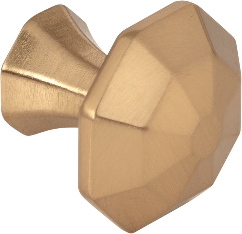 1-1/4" Overall Length Satin Bronze Octagonal Wheeler Cabinet Knob