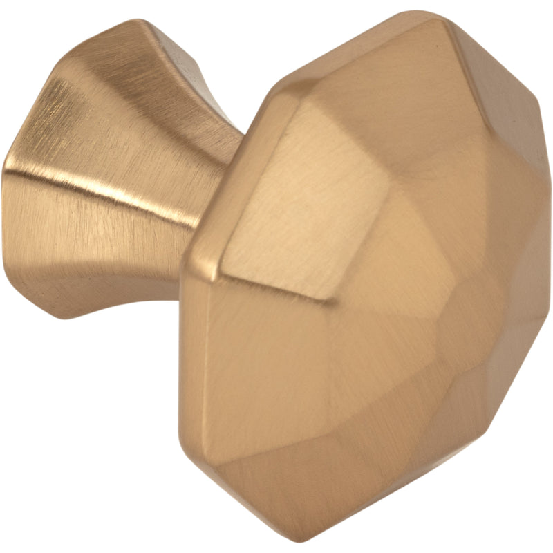 1-1/4" Overall Length Satin Bronze Octagonal Wheeler Cabinet Knob