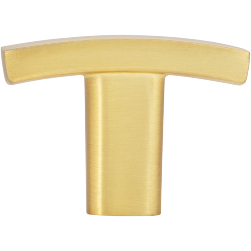 1-1/2" Overall Length Brushed Gold Square Thatcher Cabinet "T" Knob