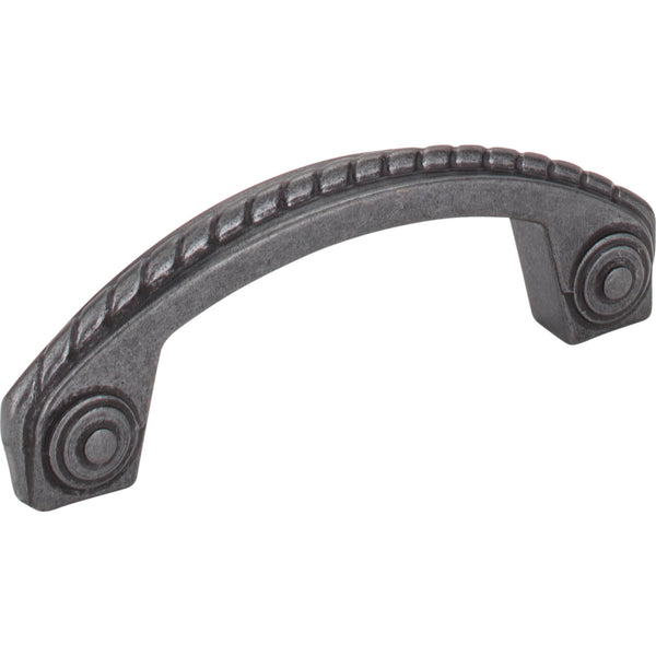 3" Center-to-Center Gun Metal Rope Rhodes Cabinet Pull