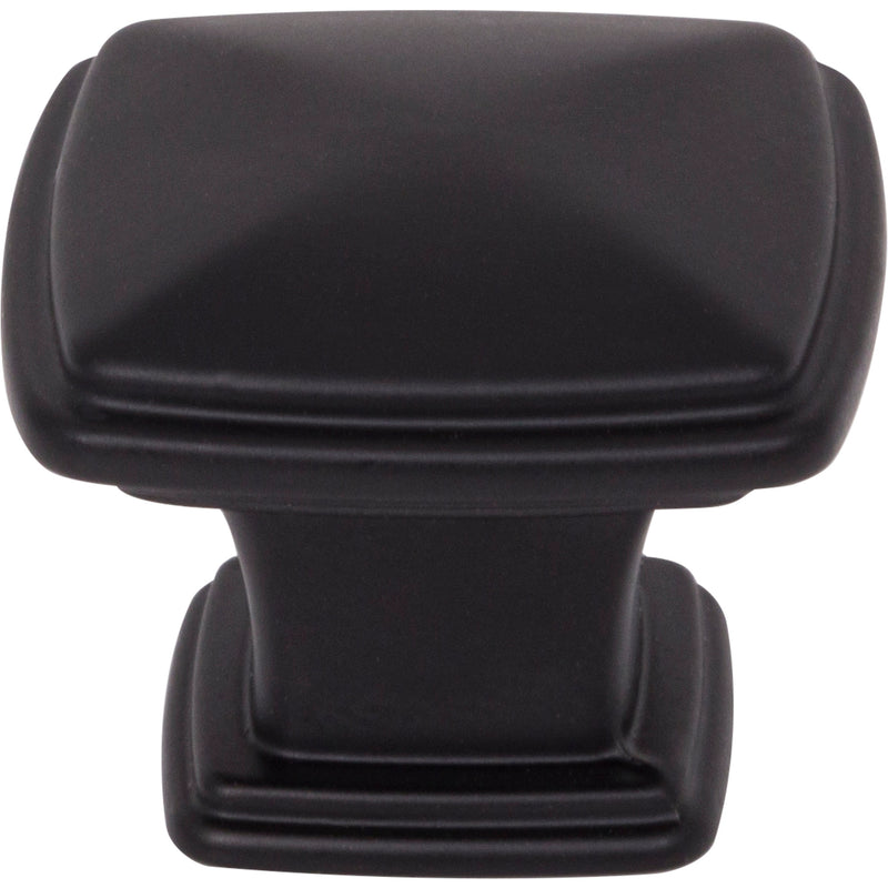 1-3/16" Overall Length Matte Black Square Milan 1 Cabinet Knob