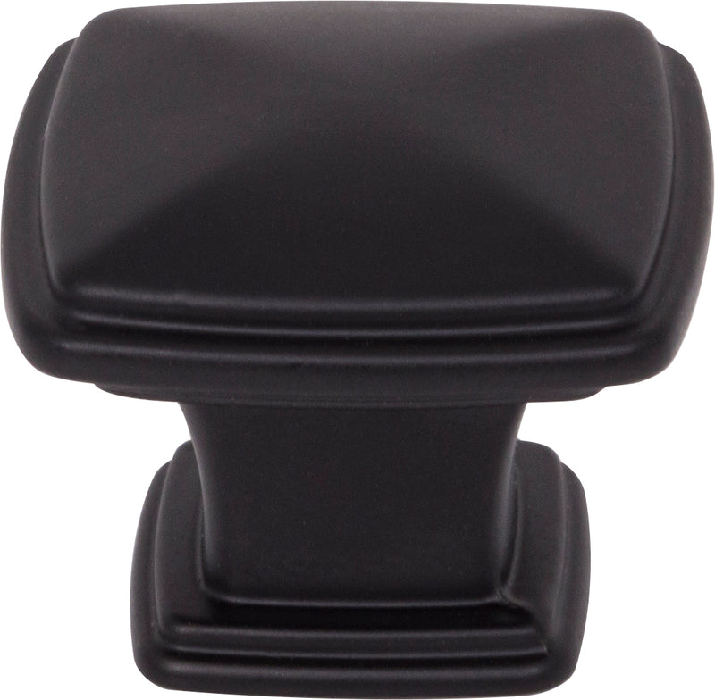 1-3/16" Overall Length Matte Black Square Milan 1 Cabinet Knob