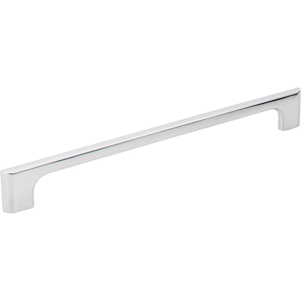 224 mm Center-to-Center Polished Chrome Asymmetrical Leyton Cabinet Pull